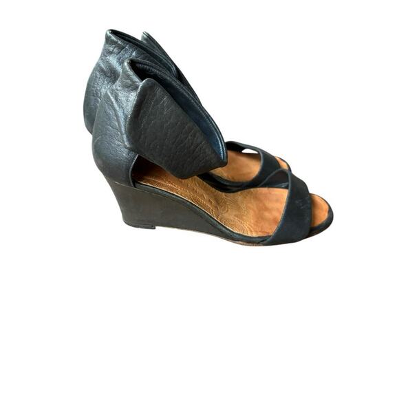 Chie Mihara Black Ruala Ankle Strap Wedge Heel Sandal - 36 / 6 - Picture 3 of 15